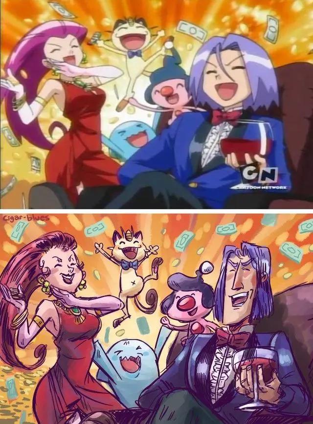 20张动漫卡通人物重绘过后的图片