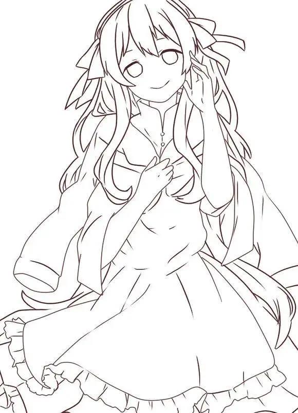 30幅超好看的动漫线稿，一对一附上色原稿