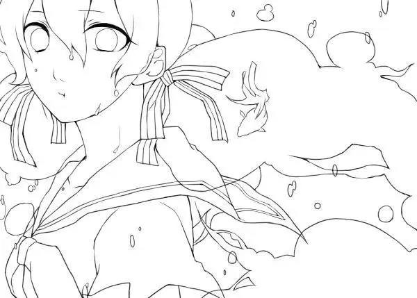 30幅超好看的动漫线稿，一对一附上色原稿