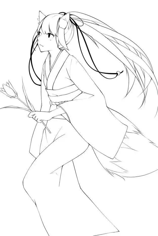 30幅超好看的动漫线稿，一对一附上色原稿
