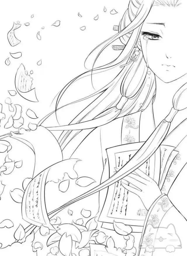 30幅超好看的动漫线稿，一对一附上色原稿