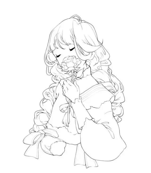 30幅超好看的动漫线稿，一对一附上色原稿