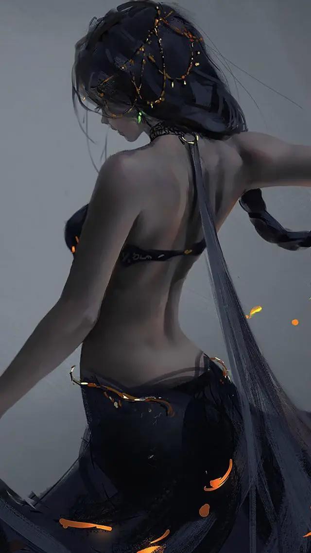 水墨风动漫女主壁纸，高清无水印，请您收下！