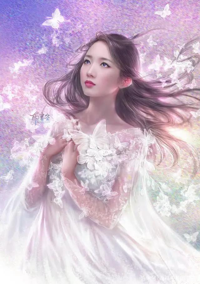 高清动漫人物壁纸，出尘不染的少女，美轮美奂