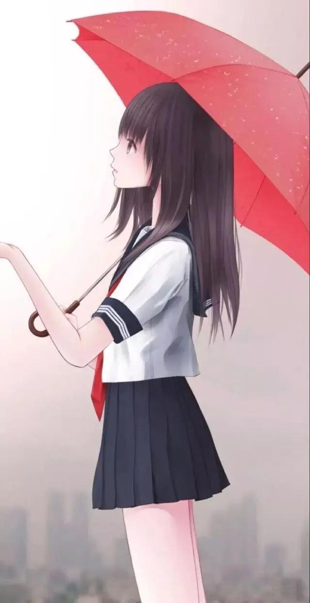 日系学生美少女动漫壁纸、头像背景/学生、青春、单纯、校园/