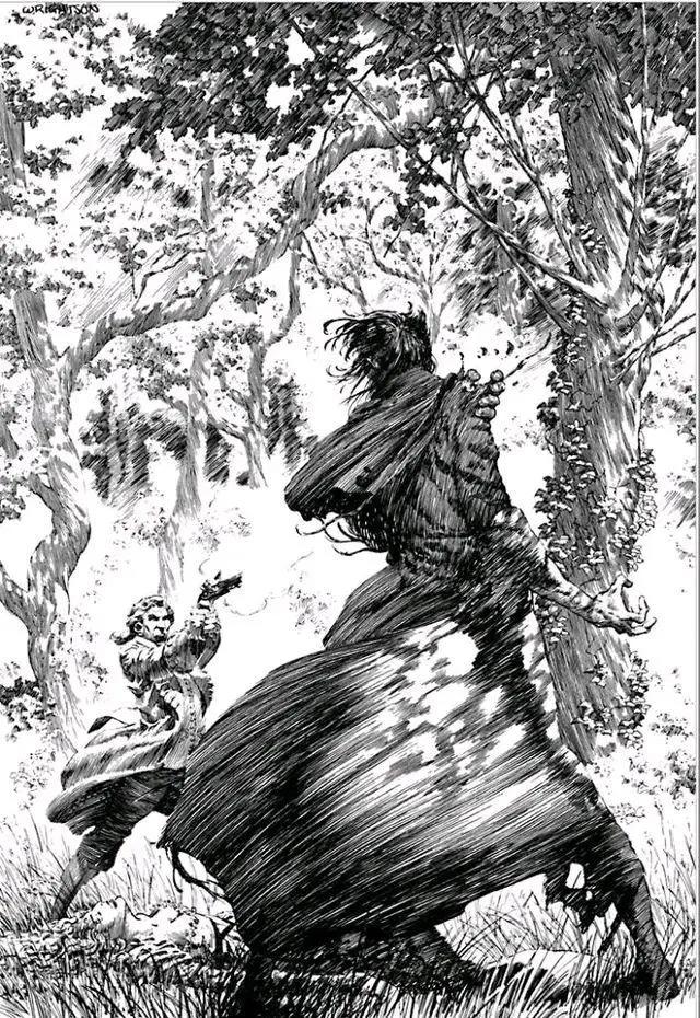 壁纸@全面屏黑白漫画风格手机壁纸，黑白无界