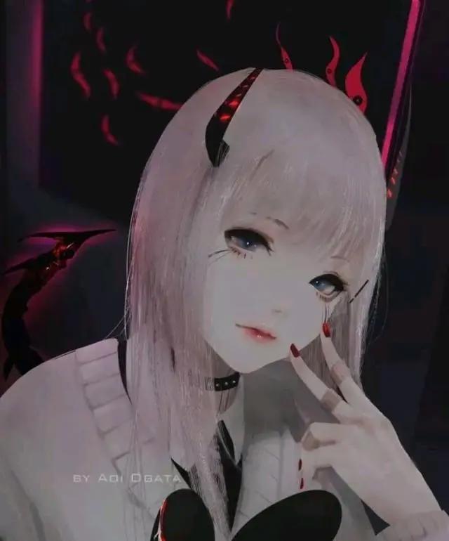 动漫壁纸插画，暗黑系列壁纸：想说些漂亮的话哄你！