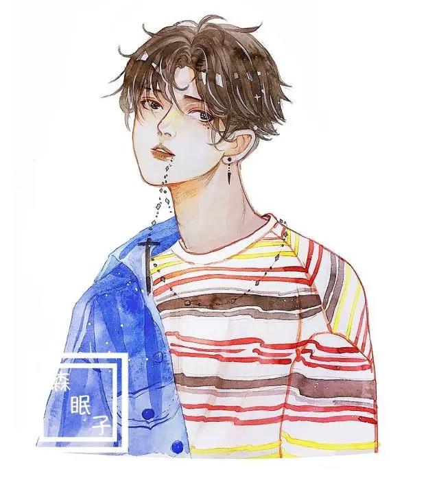 帅气的动漫男生黑白线稿，勾起女画手的绘画欲望