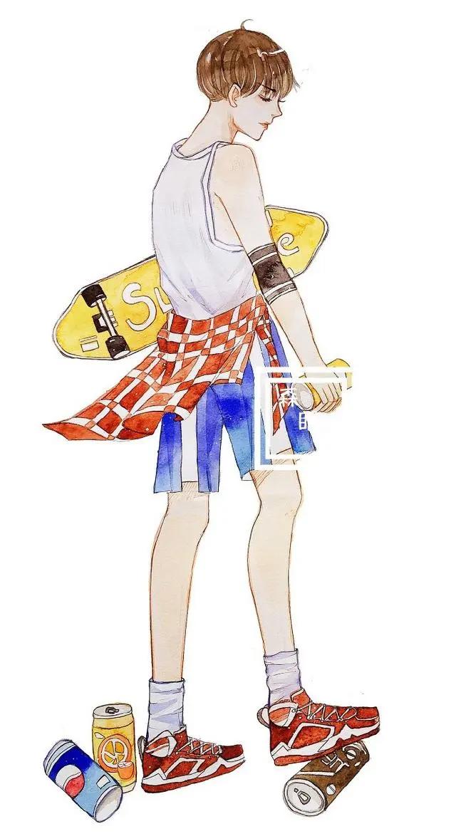 帅气的动漫男生黑白线稿，勾起女画手的绘画欲望