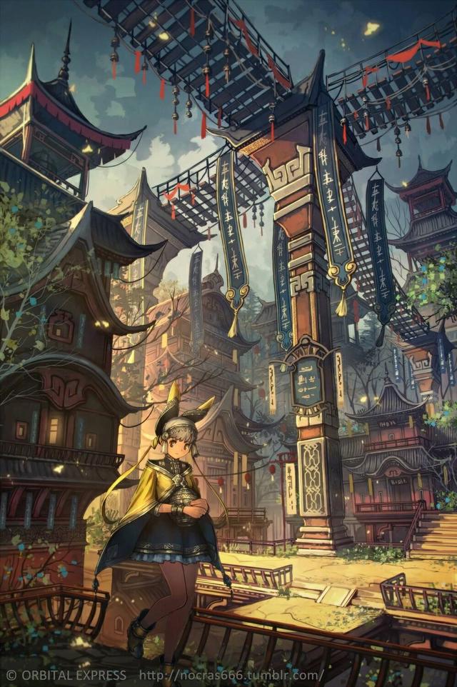 动漫场景壁纸，超多元素魔幻之都带来视觉震撼，仿佛置身于异世界