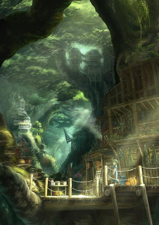 动漫场景壁纸，超多元素魔幻之都带来视觉震撼，仿佛置身于异世界