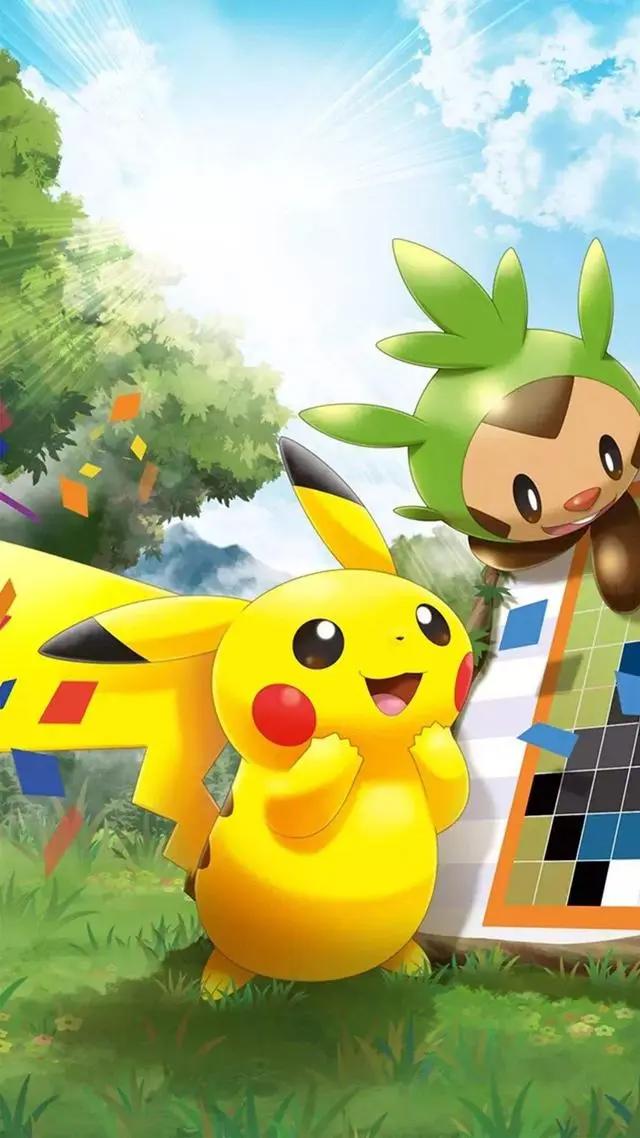 动漫比卡丘手机竖屏壁纸，高清无水印卡通图片