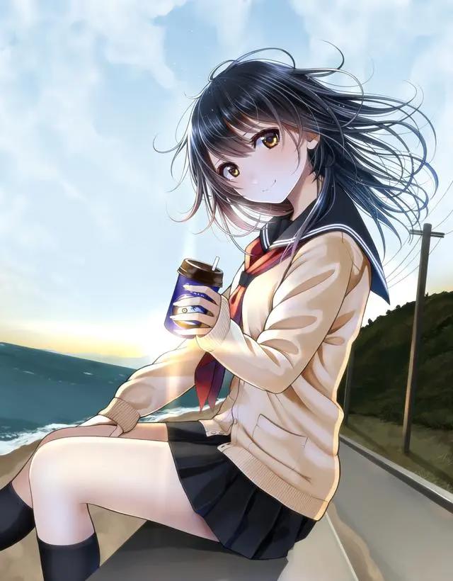 二次元动漫壁纸：JK萌属性的美少女，可爱甜美，精选p站美图插画