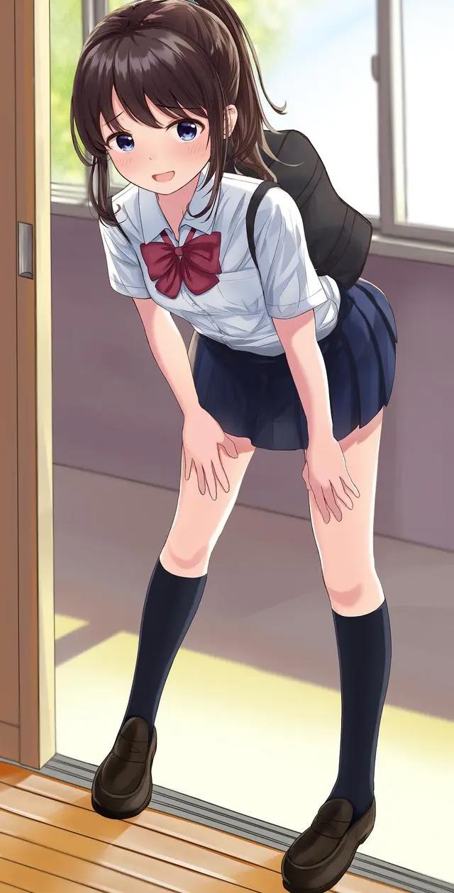 二次元动漫壁纸：JK萌属性的美少女，可爱甜美，精选p站美图插画