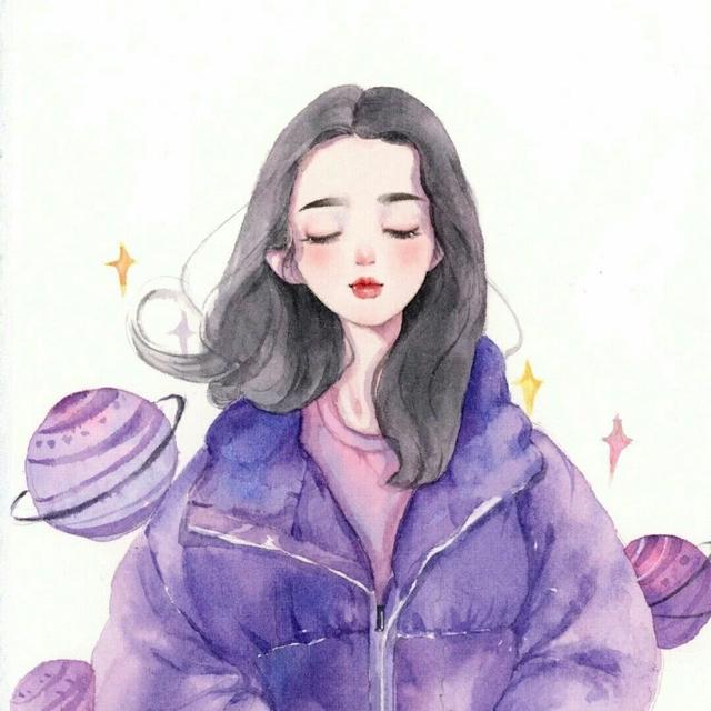 紫色动漫头像，图源网络，如有侵权立删