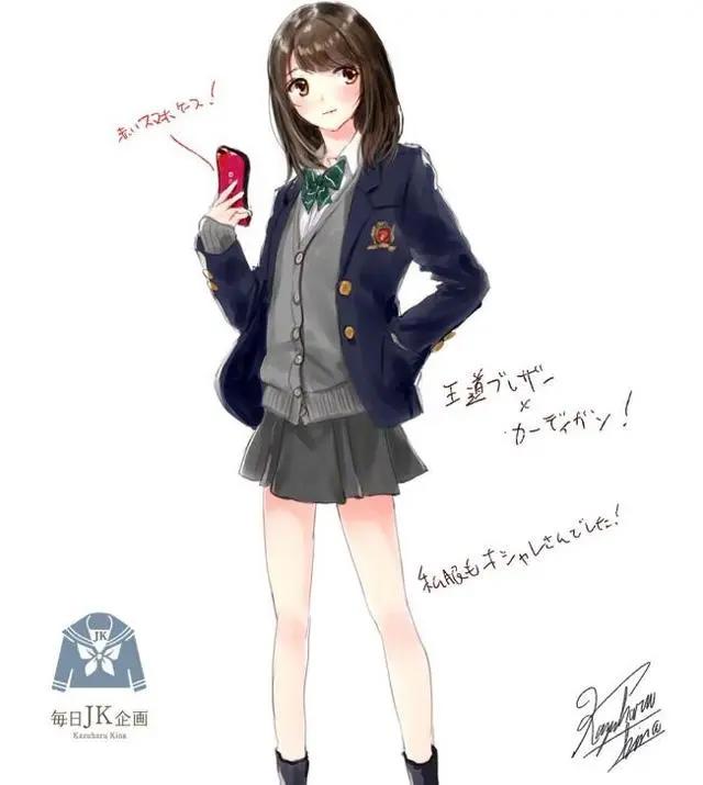 漫迷设计出了动漫中的18款校服，图中的哪一位美少女最让你心动？