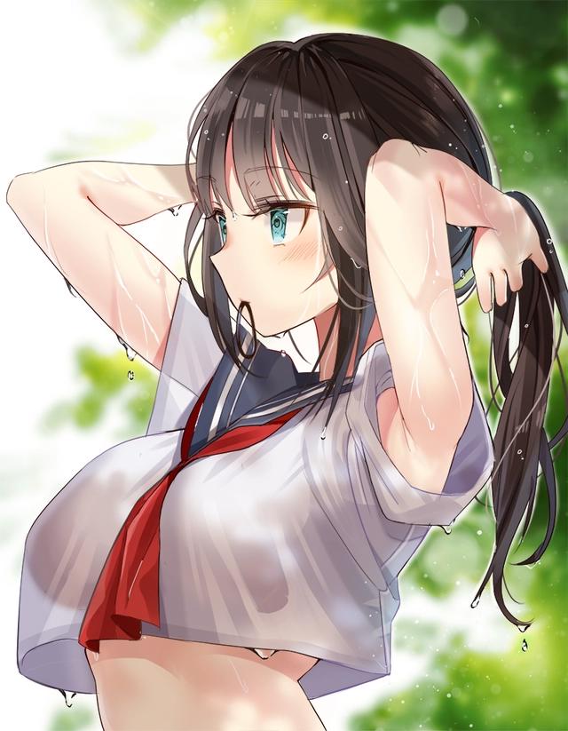 动漫图片：不愧是美少女，绑头发都这么可爱