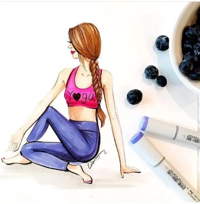 马克笔动漫人物手绘插画作品，喜欢画动漫人物的这组图很实用