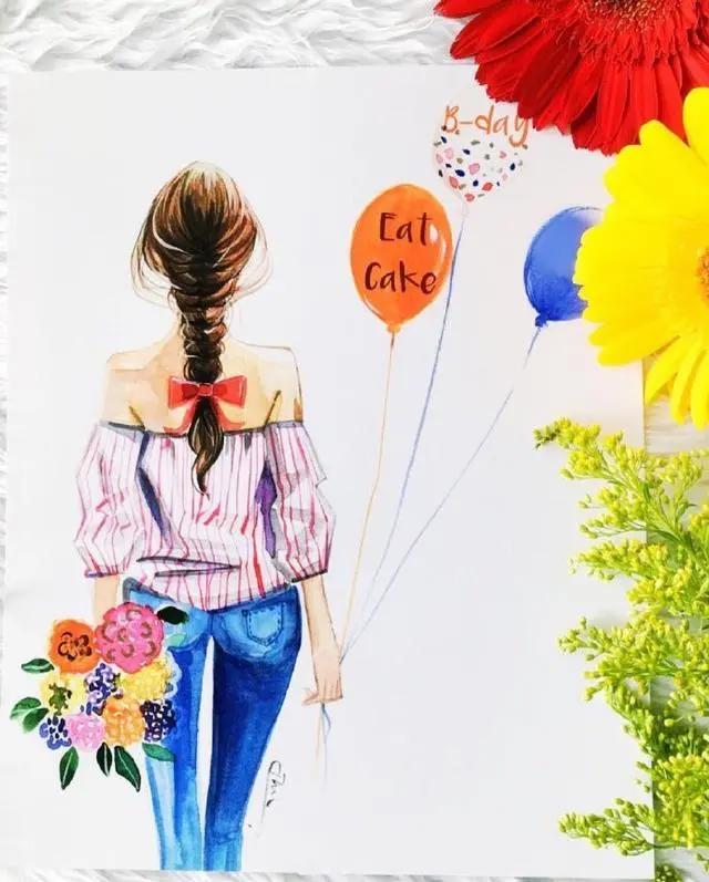 马克笔动漫人物手绘插画作品，喜欢画动漫人物的这组图很实用