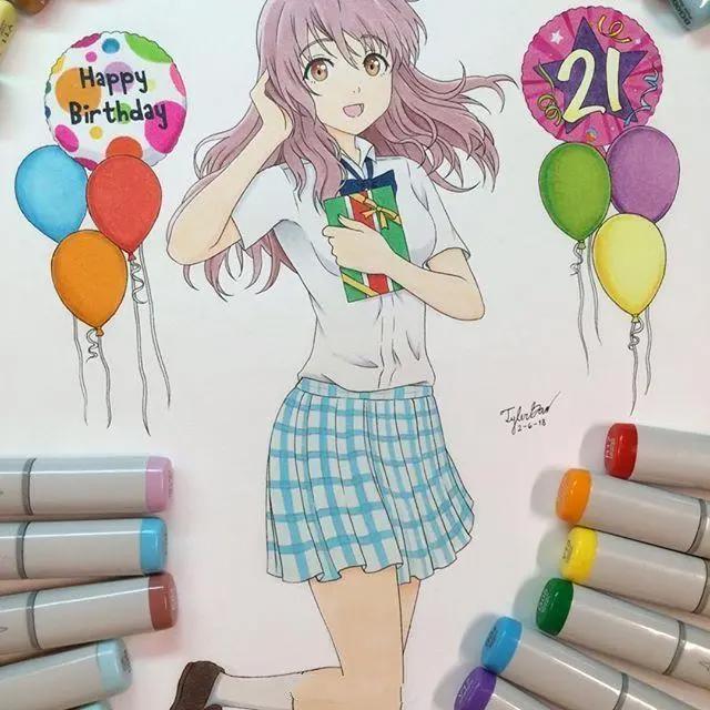 马克笔动漫人物手绘插画作品，喜欢画动漫人物的这组图很实用