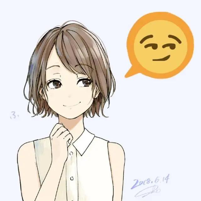 当动漫少女模拟常用表情图片：图5有点撩，图9太可爱了！