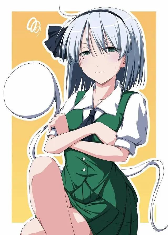 动漫图片：白发萌妹-魂魄妖梦，网友：这么可爱的萝莉我喜欢！