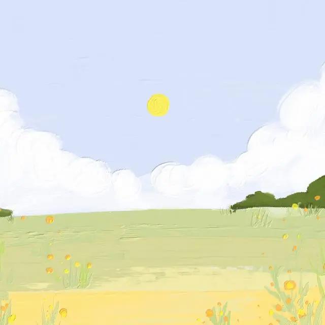 治愈系朋友圈背景动漫图身披春日阳光去拥抱你