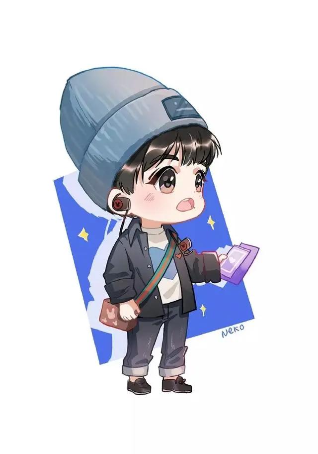 肖战q版动漫插画，超可爱的肖战q版头像，拿去当作头像用！