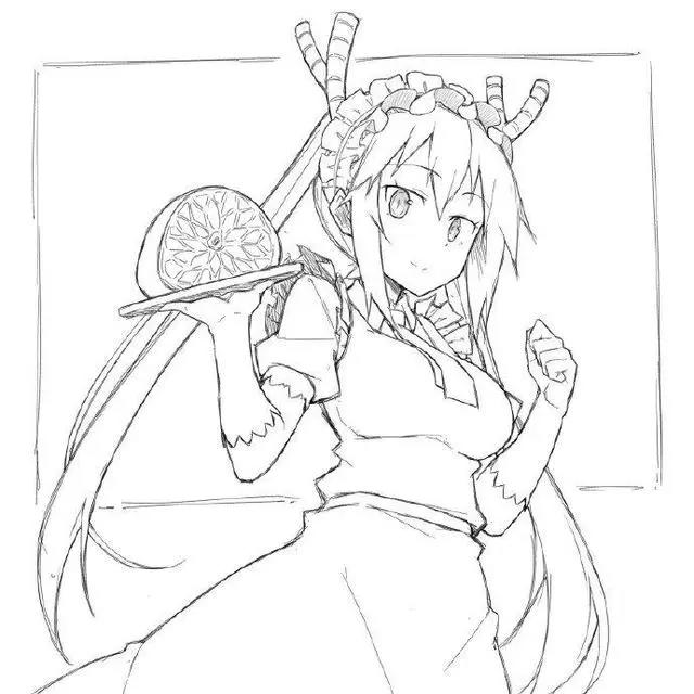 初学者漫画人物线稿图片，超可爱的萌妹子线稿作品