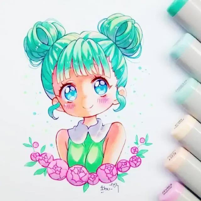 Q版动漫人物手绘图片集，建议初学者收藏的马克笔手绘素材