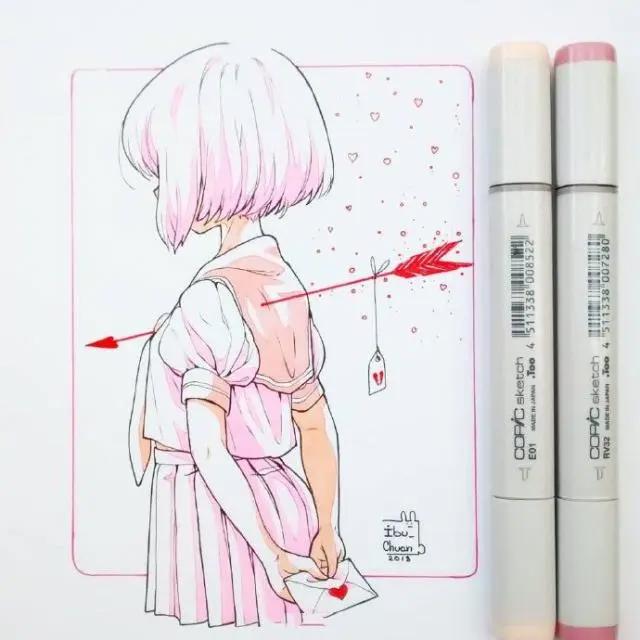 Q版动漫人物手绘图片集，建议初学者收藏的马克笔手绘素材