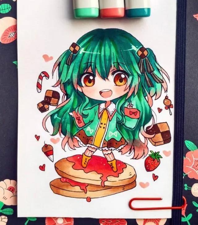 Q版动漫人物手绘图片集，建议初学者收藏的马克笔手绘素材