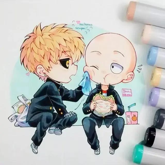 这才是猛男该看的动漫图片，看着心都化了，只是琦玉欠缺了点神韵