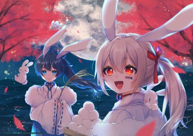 红月未来动漫少女图片