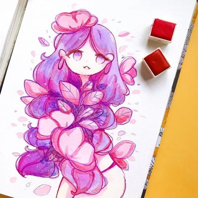 超可爱的q版动漫人物插画集，萌萌哒的小姐姐，每一张都超好看