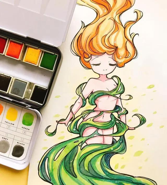 超可爱的q版动漫人物插画集，萌萌哒的小姐姐，每一张都超好看