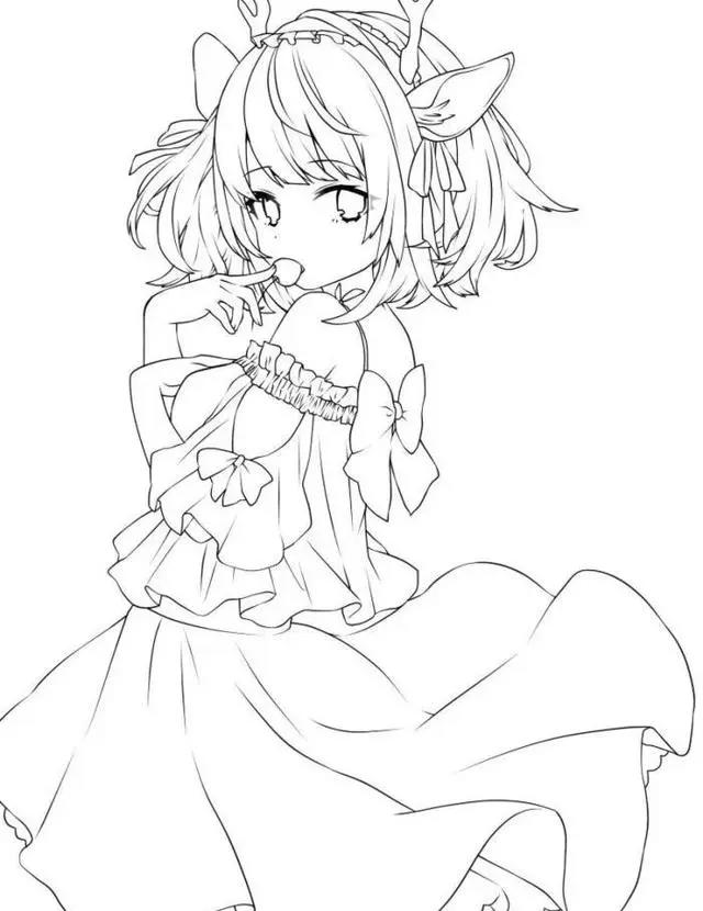 20幅动漫线稿，喜欢画画的不要错过了哦，附彩色原稿