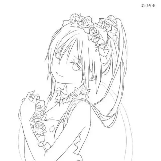 20幅动漫线稿，喜欢画画的不要错过了哦，附彩色原稿