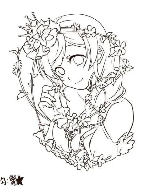 20幅动漫线稿，喜欢画画的不要错过了哦，附彩色原稿