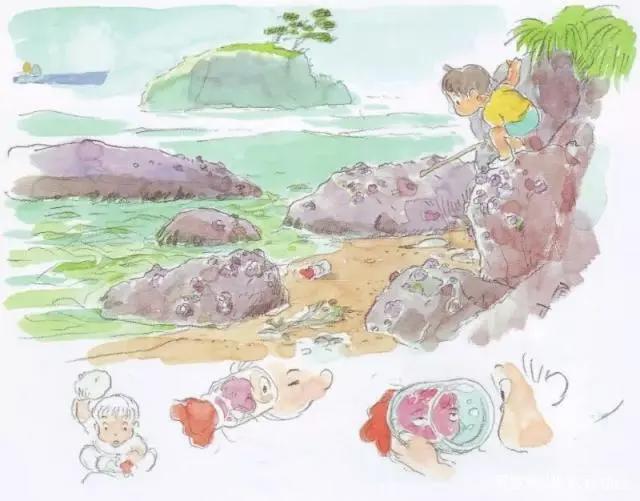 108张宫崎骏动画原画美图，有你最喜欢的波妞哦！