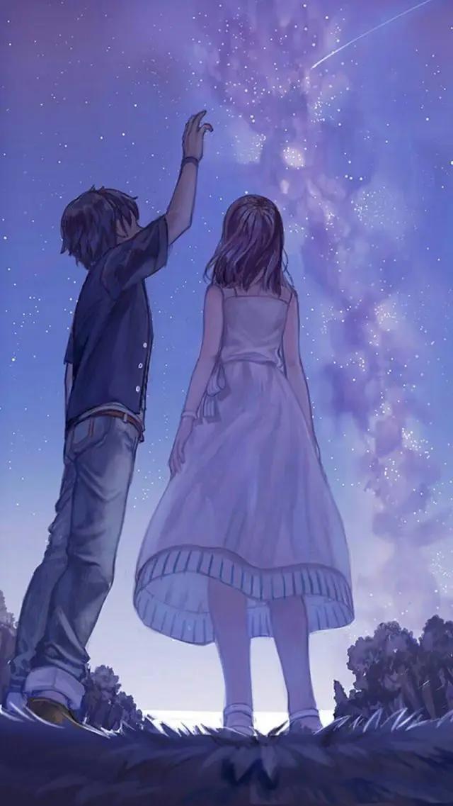 甜甜的动漫情侣图甜得也想恋爱了~