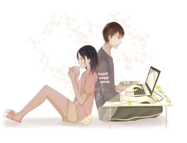 甜甜的动漫情侣图甜得也想恋爱了~