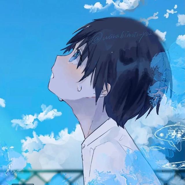 纯净的蓝色系动漫头像｜若当初不识