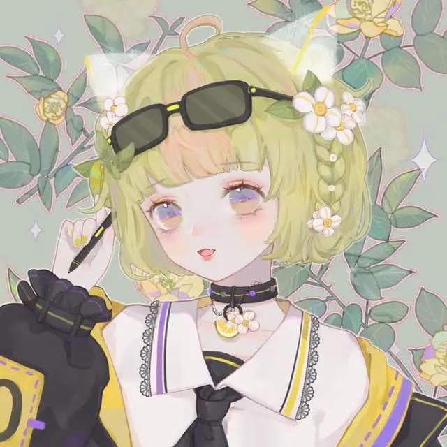 清新绿色系动漫女头