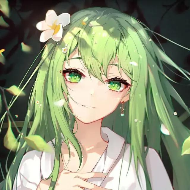 清新绿色系动漫女头