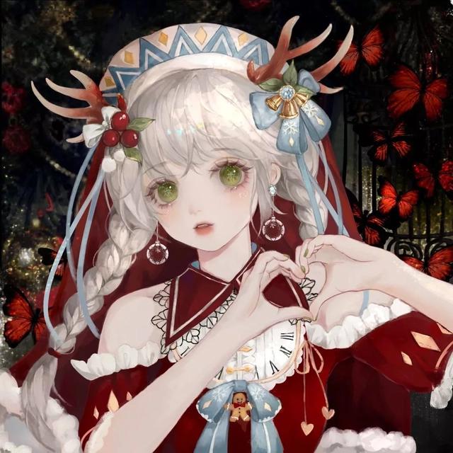 红色系动漫女生头像｜浪漫至死不渝