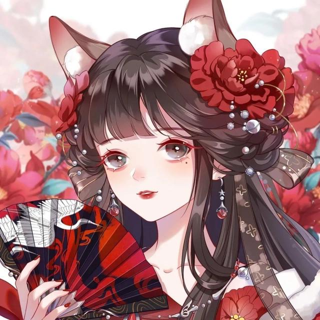 红色系动漫女生头像｜浪漫至死不渝
