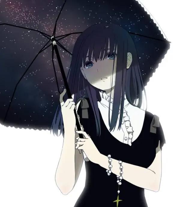 动漫美图：暗黑系头像，气质高贵，打扮华丽的二次元美少女！