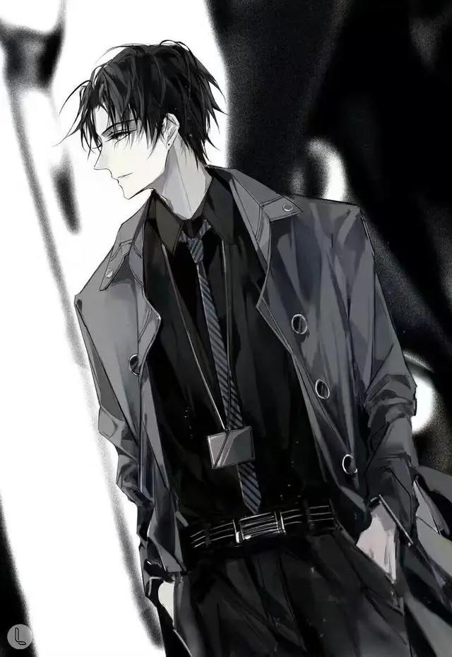 高清动漫男生头像|黑白风