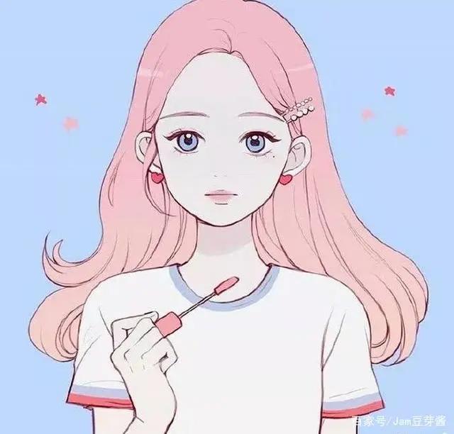 一组少女心十足的好看插画，很适合做卡通动漫头像哦！